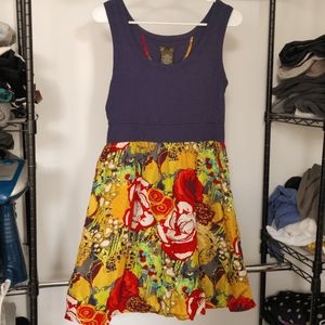 Anthropologie fei tank top pull over dress with silk bottom